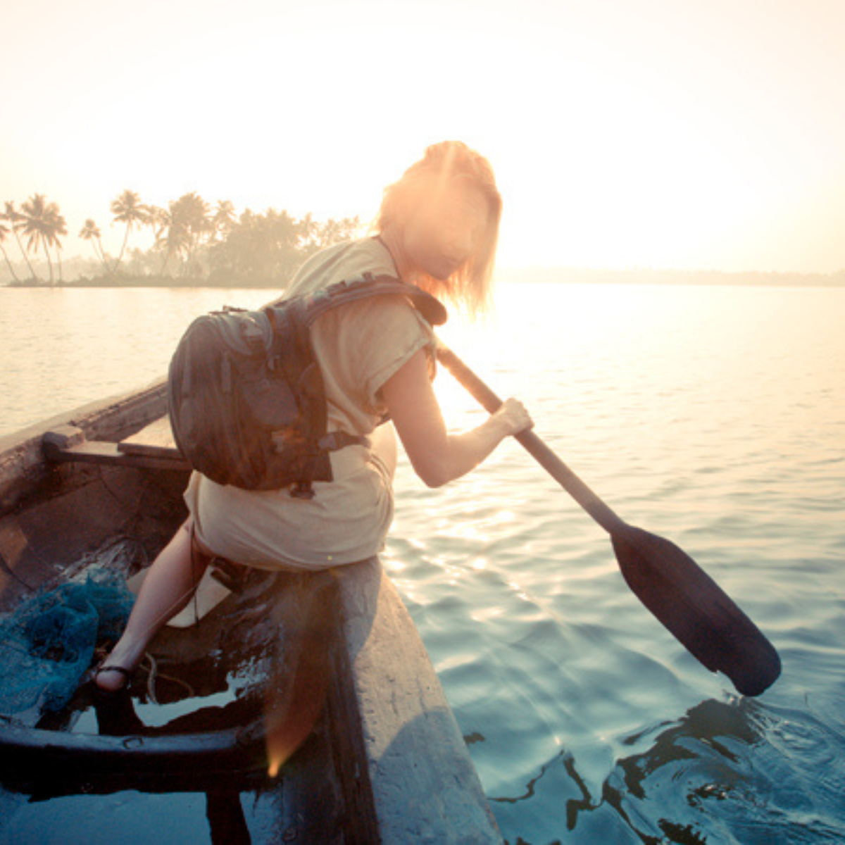 Ami Elsius Padling in Kuzhupilly Backwaters Kerala India